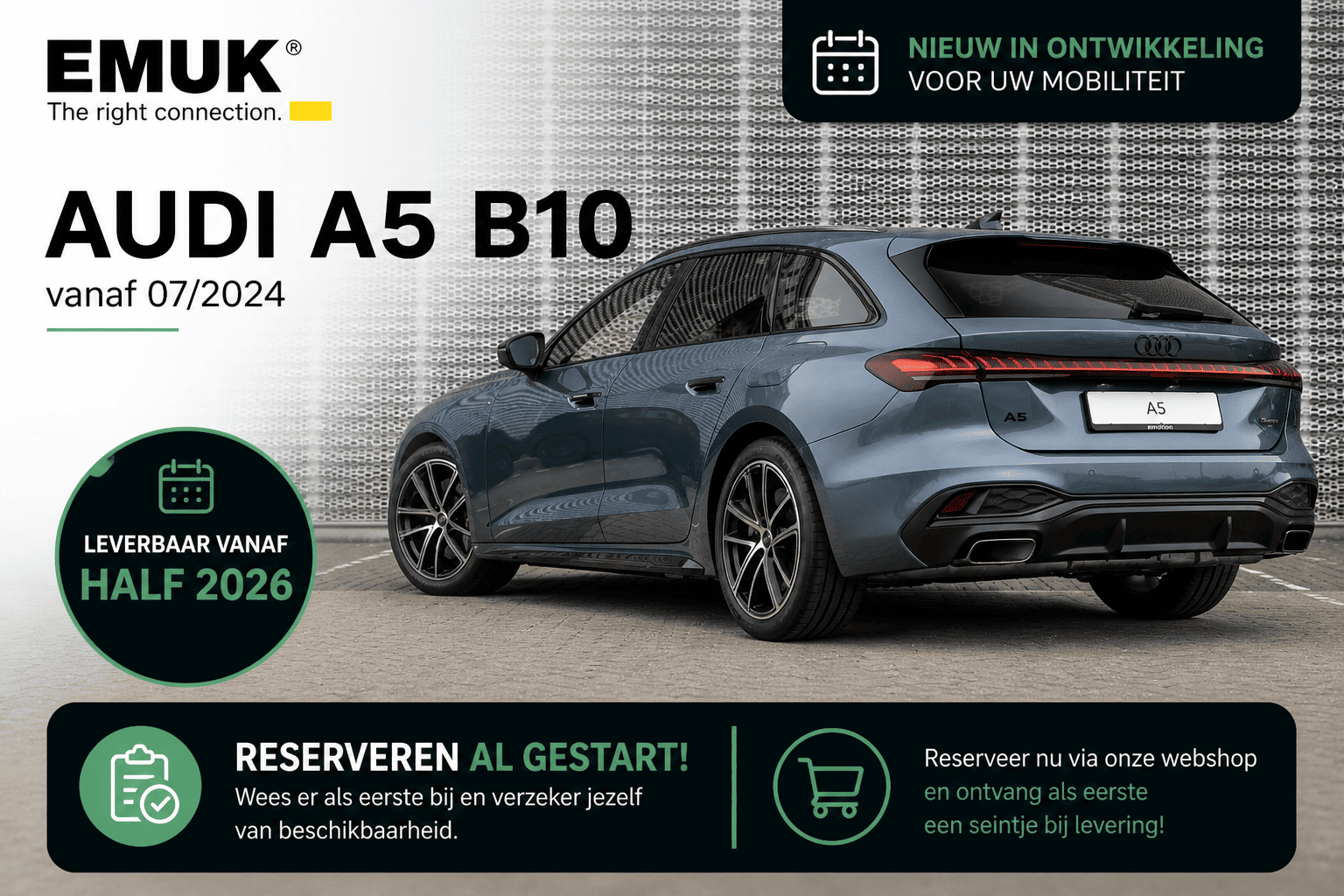Emuk Caravanspiegels Audi A5 B10 vanaf 07/2024