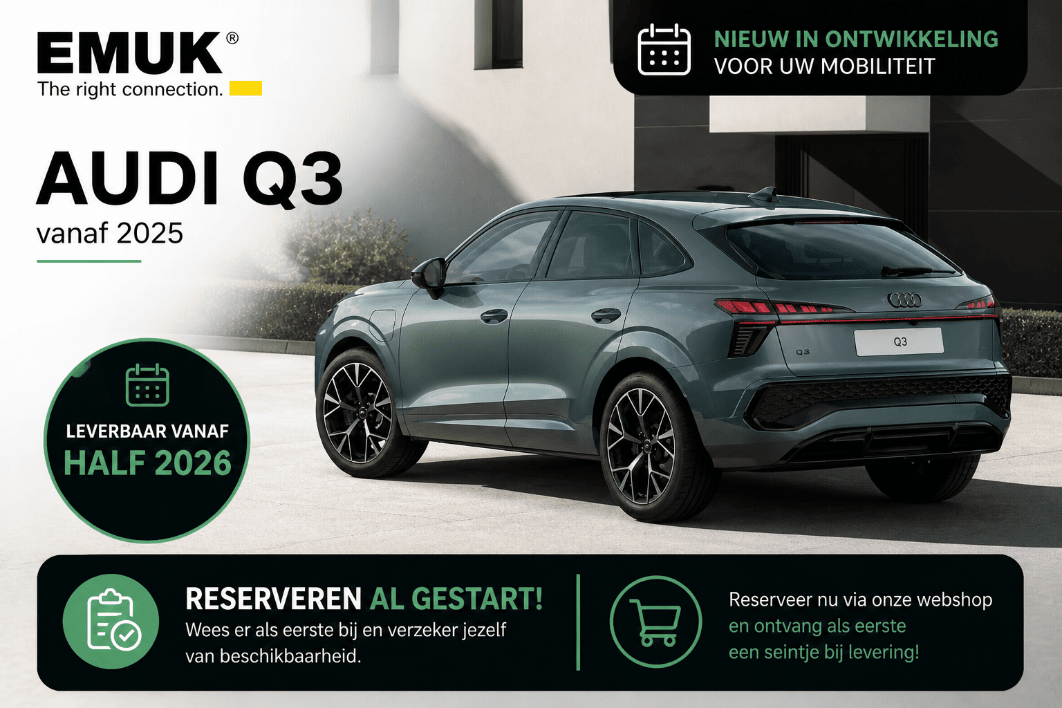 Emuk Caravanspiegels Audi Q3 vanaf 2025