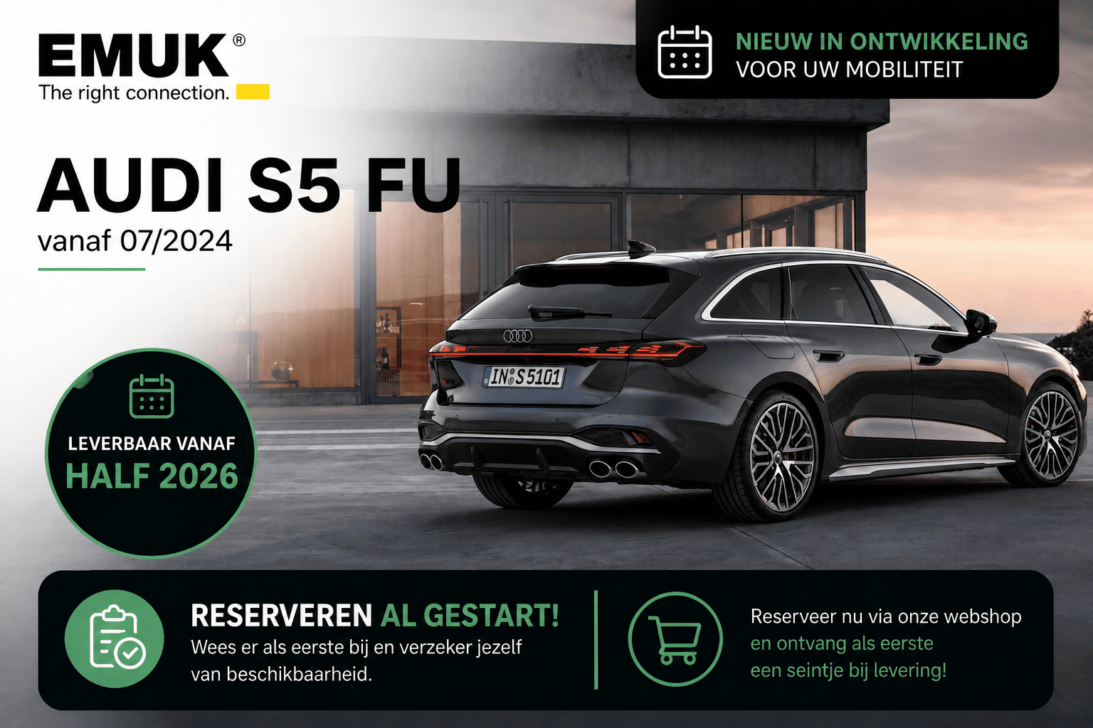 Emuk Caravanspiegels Audi S5 FU vanaf 07/2024